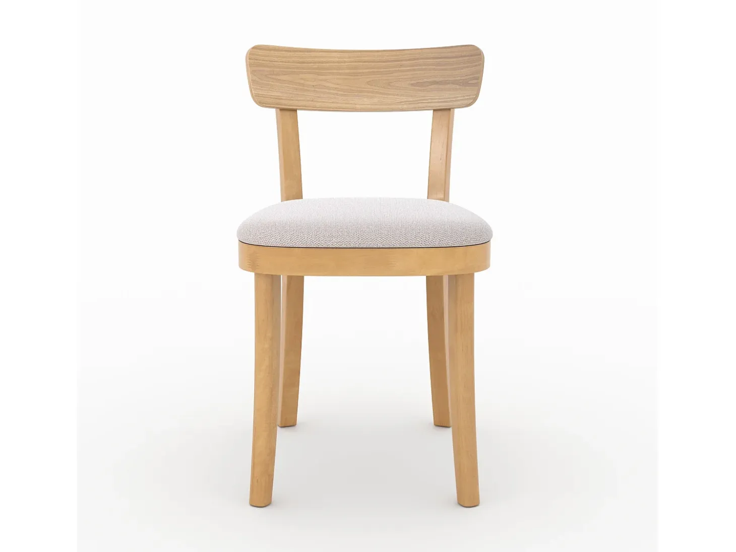 Set de 2 sillas de madera y tela beige - Keno