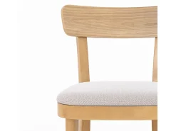 Set de 2 sillas de madera y tela beige - Keno