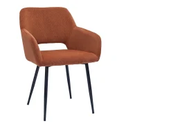 Set de 2 sillas de pana terracota y metal negro LAURETTE