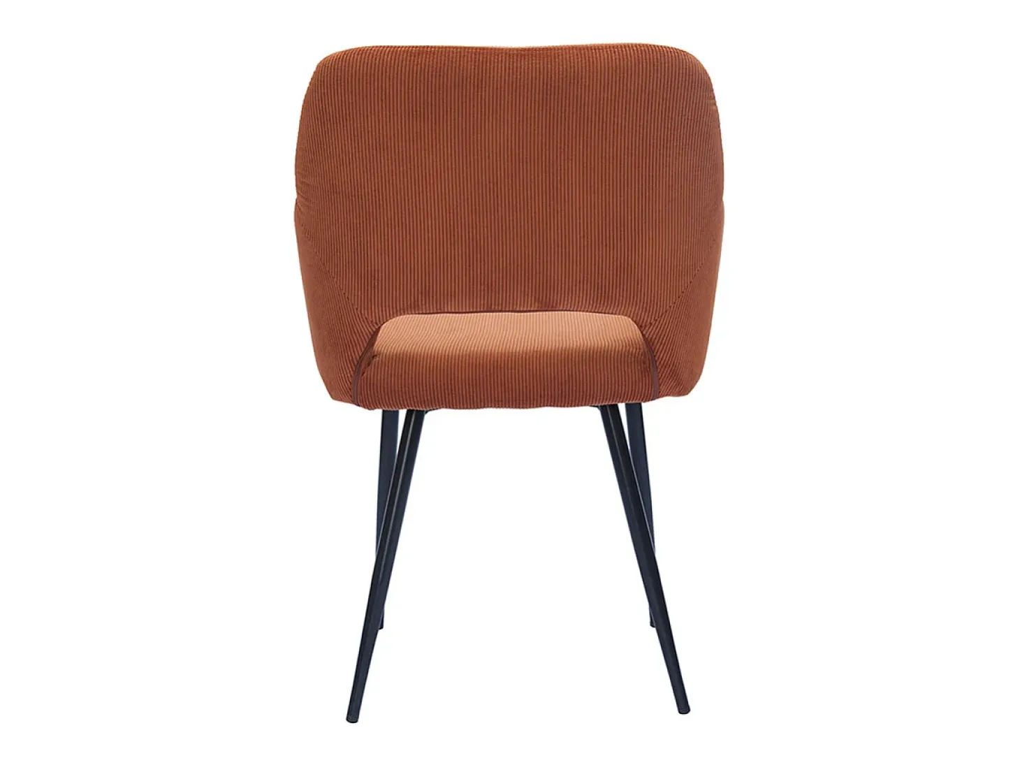 Set de 2 sillas de pana terracota y metal negro LAURETTE