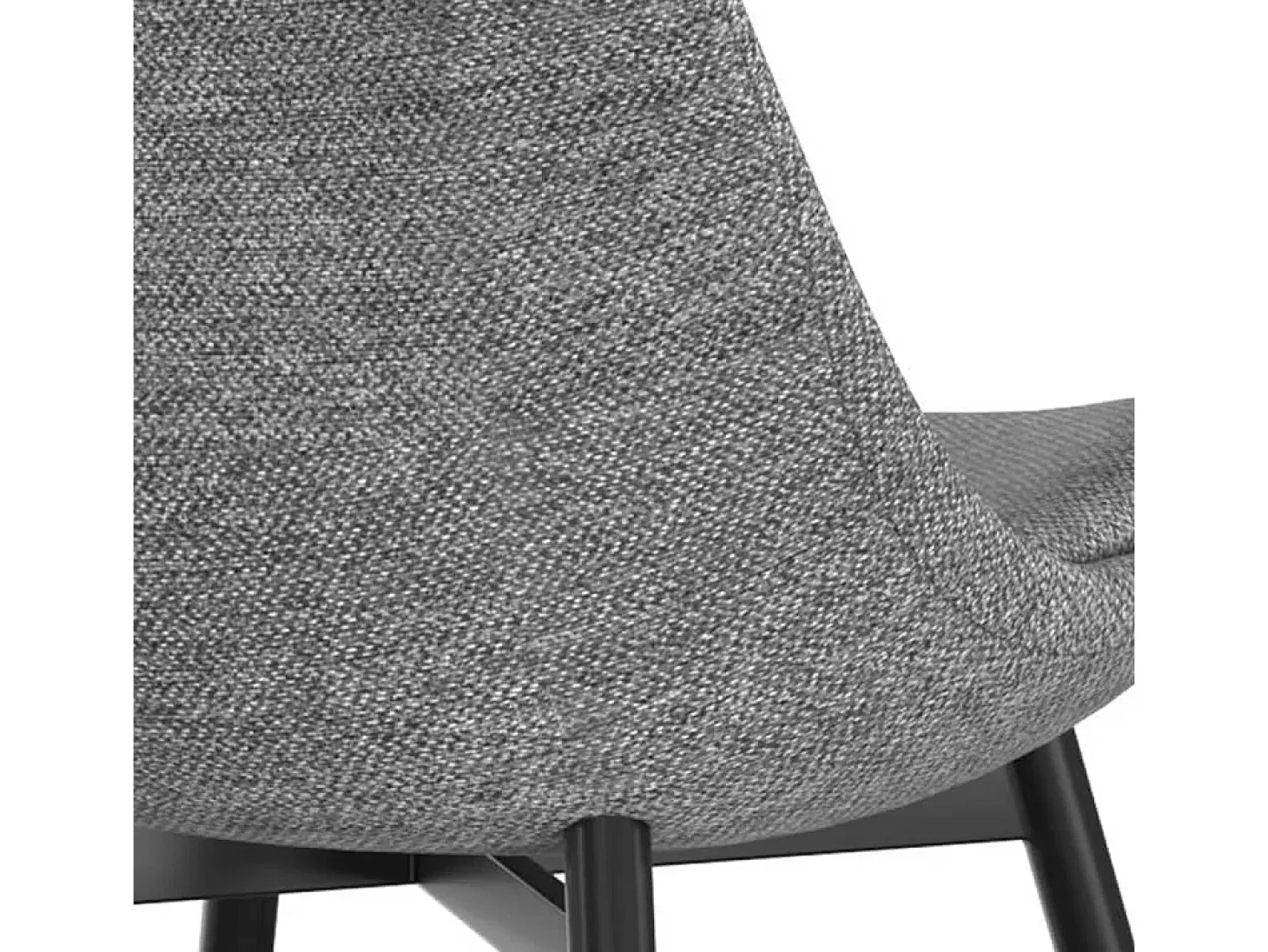 Set de 2 sillas de tejido gris oscuro con patas de metal - Filipi