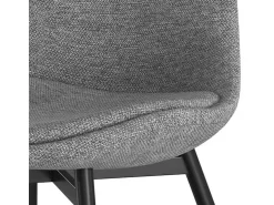 Set de 2 sillas de tejido gris oscuro con patas de metal - Filipi