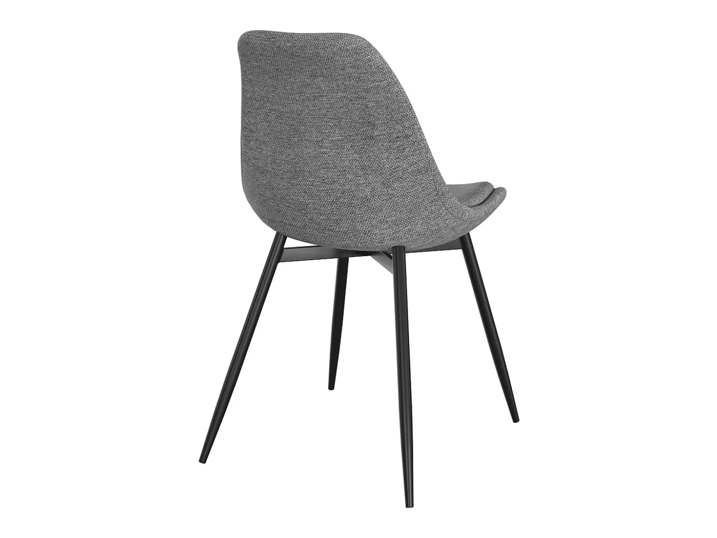 Set de 2 sillas de tejido gris oscuro con patas de metal - Filipi