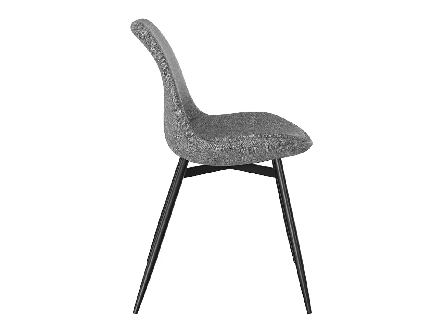 Set de 2 sillas de tejido gris oscuro con patas de metal - Filipi