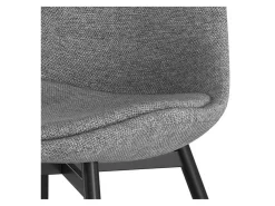 Set de 2 sillas de tejido gris oscuro con patas de metal - Filipi