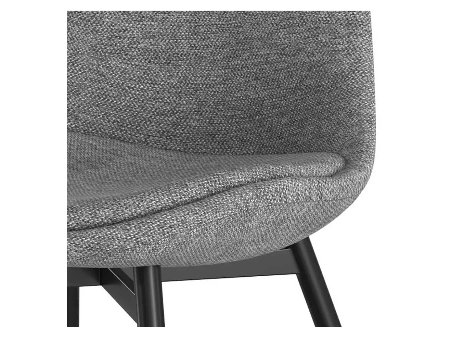 Set de 2 sillas de tejido gris oscuro con patas de metal - Filipi