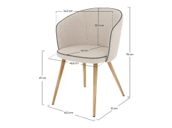 Set de 2 sillas de tela beige - Chiara