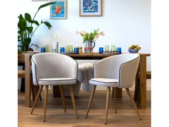 Set de 2 sillas de tela beige - Chiara