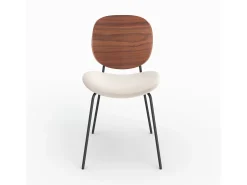 Set de 2 sillas de tela beige jaspeado y madera - Simone