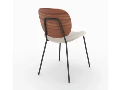 Set de 2 sillas de tela beige jaspeado y madera - Simone