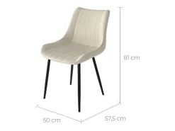 Set de 2 sillas de tela beige y metal negro - Killi