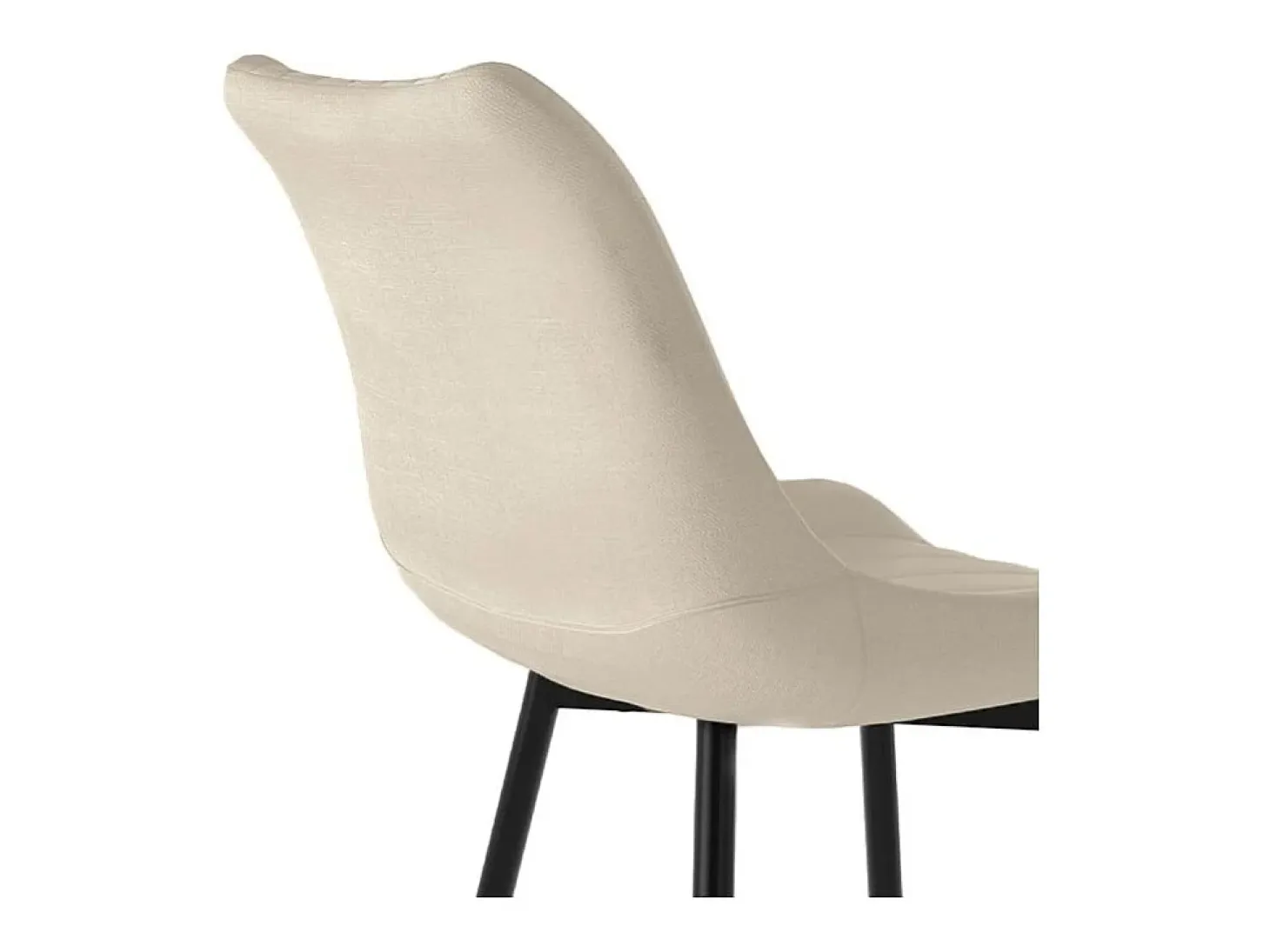 Set de 2 sillas de tela beige y metal negro - Killi
