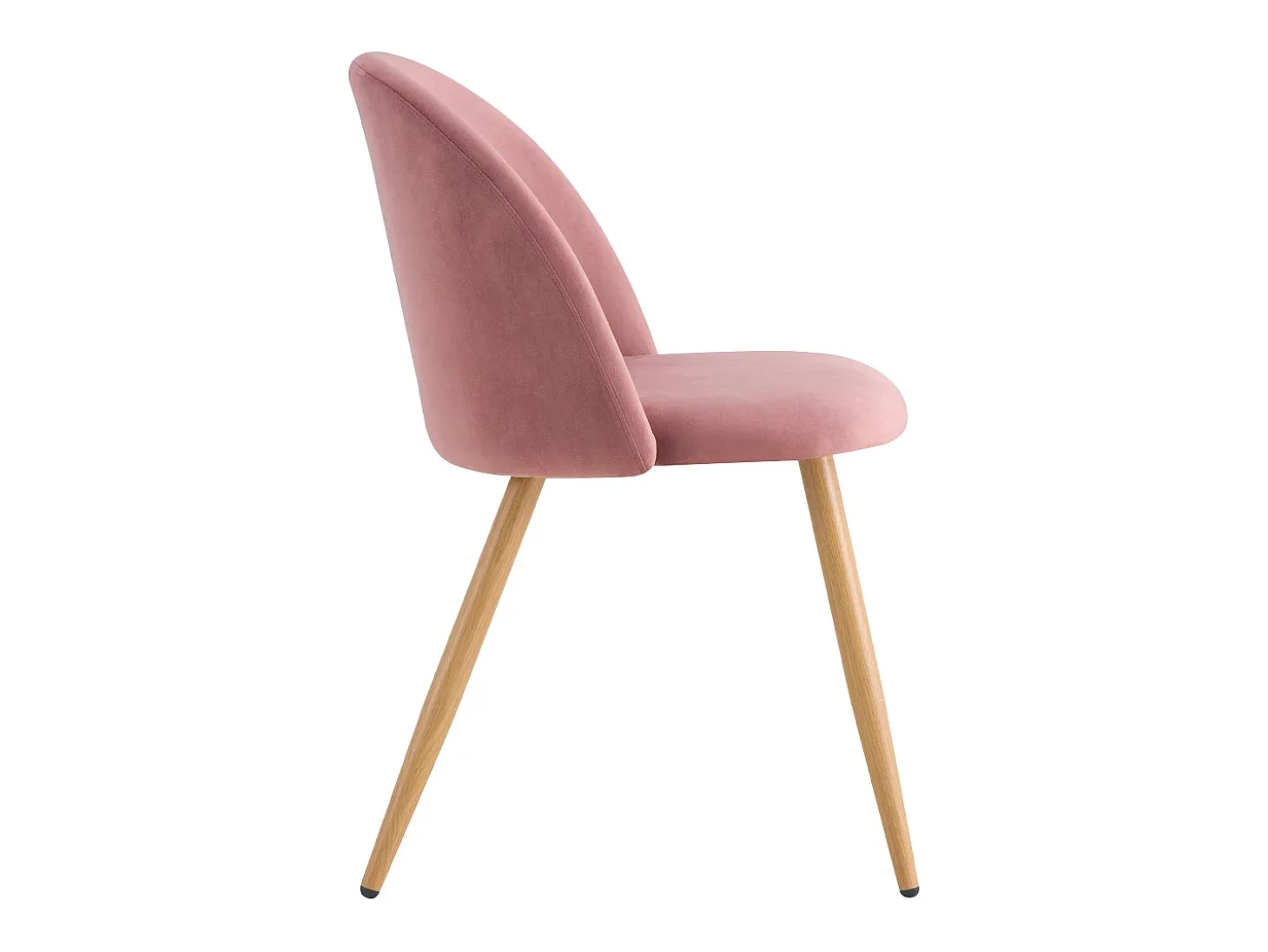Set de 2 sillas de terciopelo rosa con patas de metal - Cozy