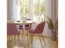 Set de 2 sillas de terciopelo rosa con patas de metal - Cozy