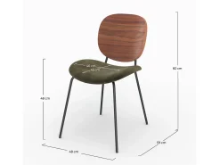 Set de 2 sillas de terciopelo verde kaki - Simone