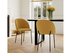 Set de 2 sillas de terciopelo amarillo mostaza - Karl
