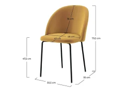 Set de 2 sillas de terciopelo amarillo mostaza - Karl