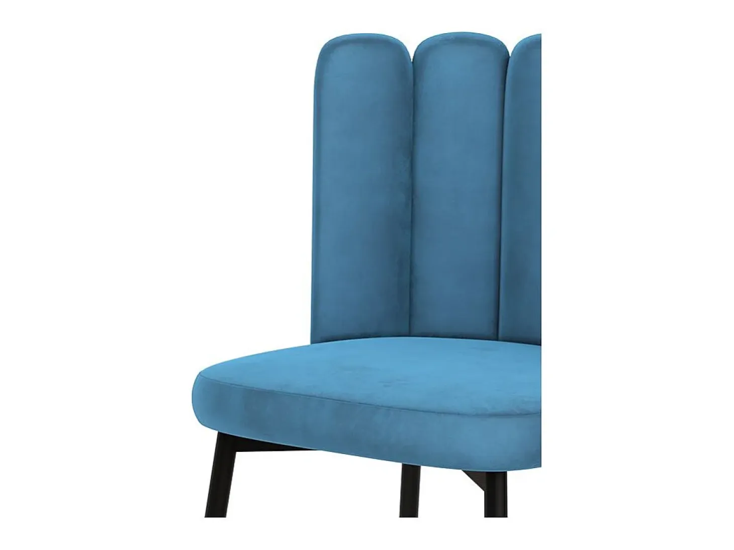 Set de 2 sillas de terciopelo azul con patas de metal negro - Rosy