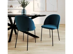 Set de 2 sillas de terciopelo azul oscuro - Karl