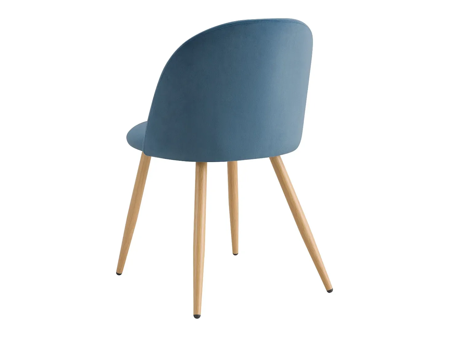 Set de 2 sillas de terciopelo azul con patas de metal - Cozy