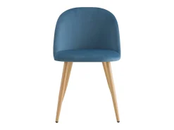 Set de 2 sillas de terciopelo azul con patas de metal - Cozy