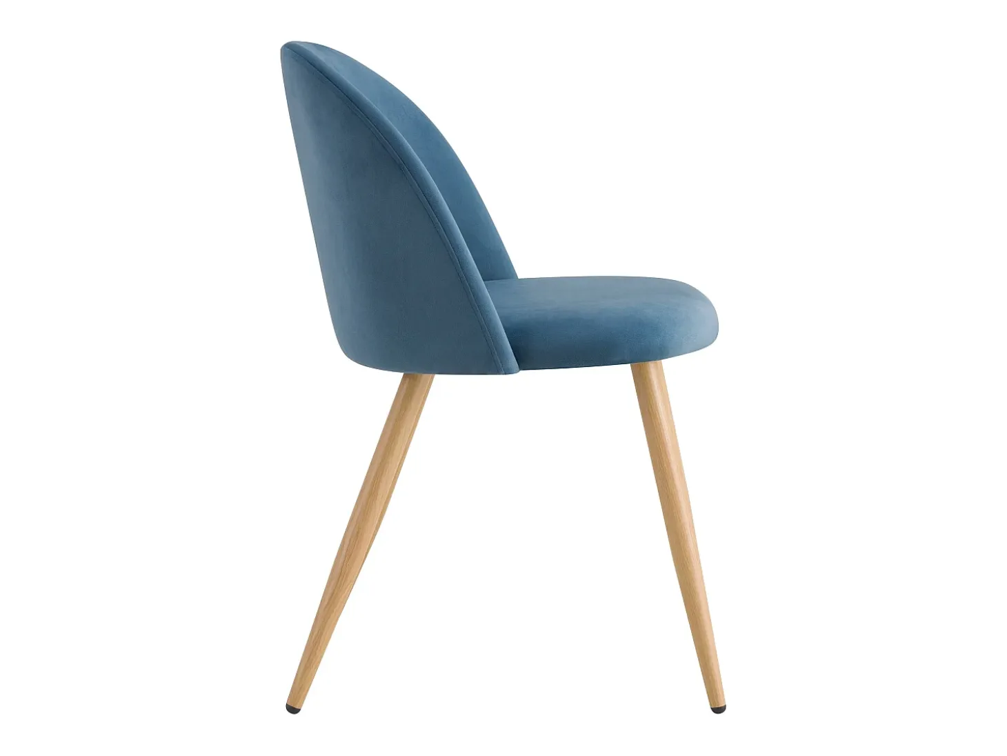 Set de 2 sillas de terciopelo azul con patas de metal - Cozy