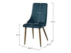 Set de 2 sillas de terciopelo azul - Vinni