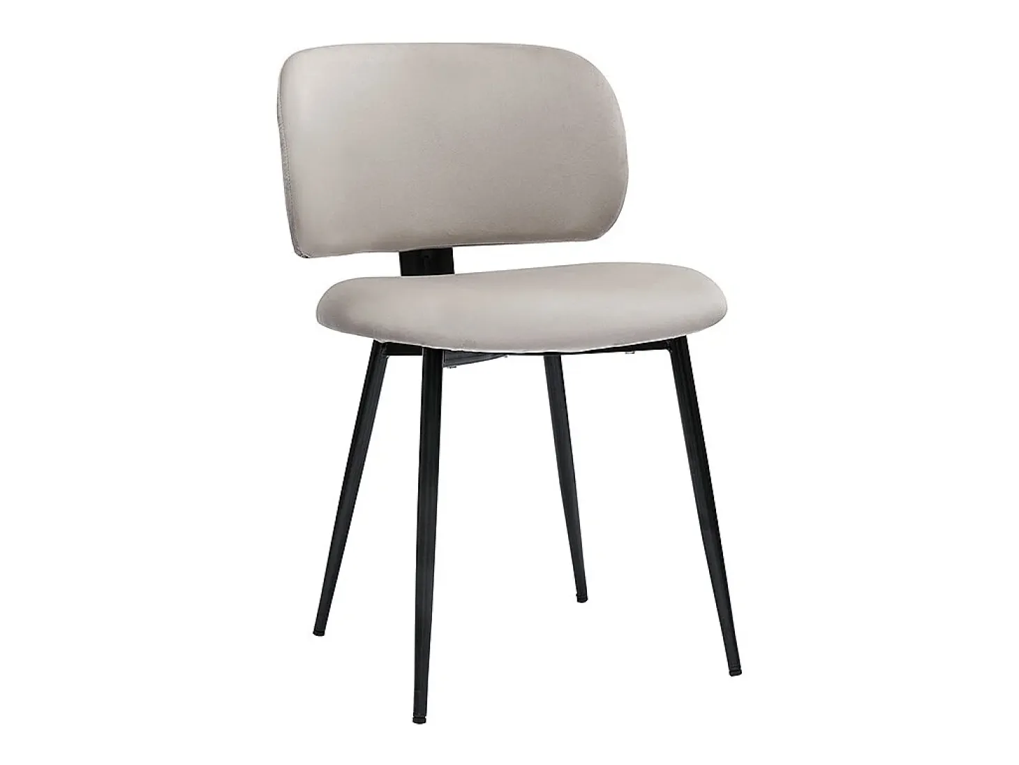 Set de 2 sillas de terciopelo color topo y metal negro ATRIUM