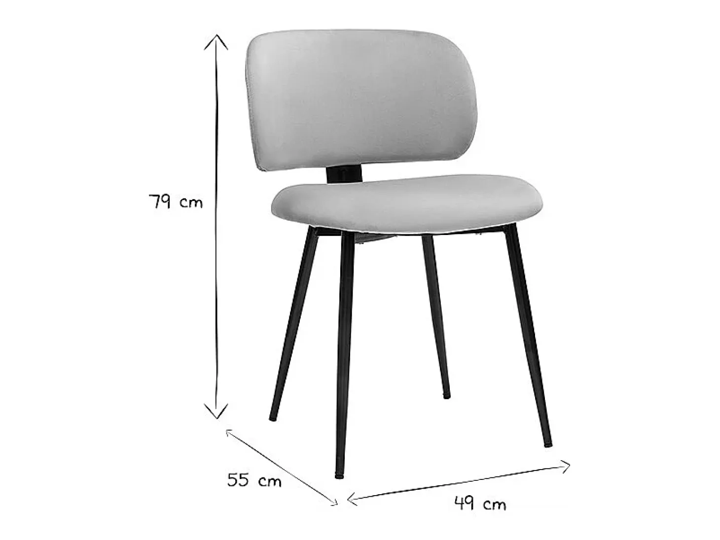Set de 2 sillas de terciopelo color topo y metal negro ATRIUM