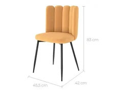 Set de 2 sillas de terciopelo amarillo con patas de metal - Rosy