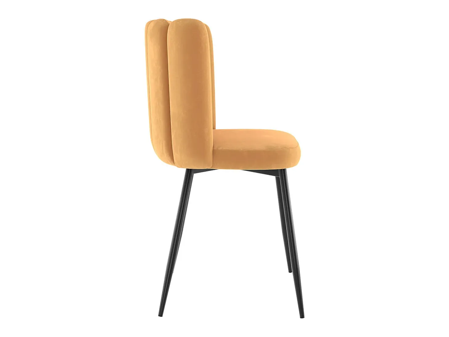 Set de 2 sillas de terciopelo amarillo con patas de metal - Rosy