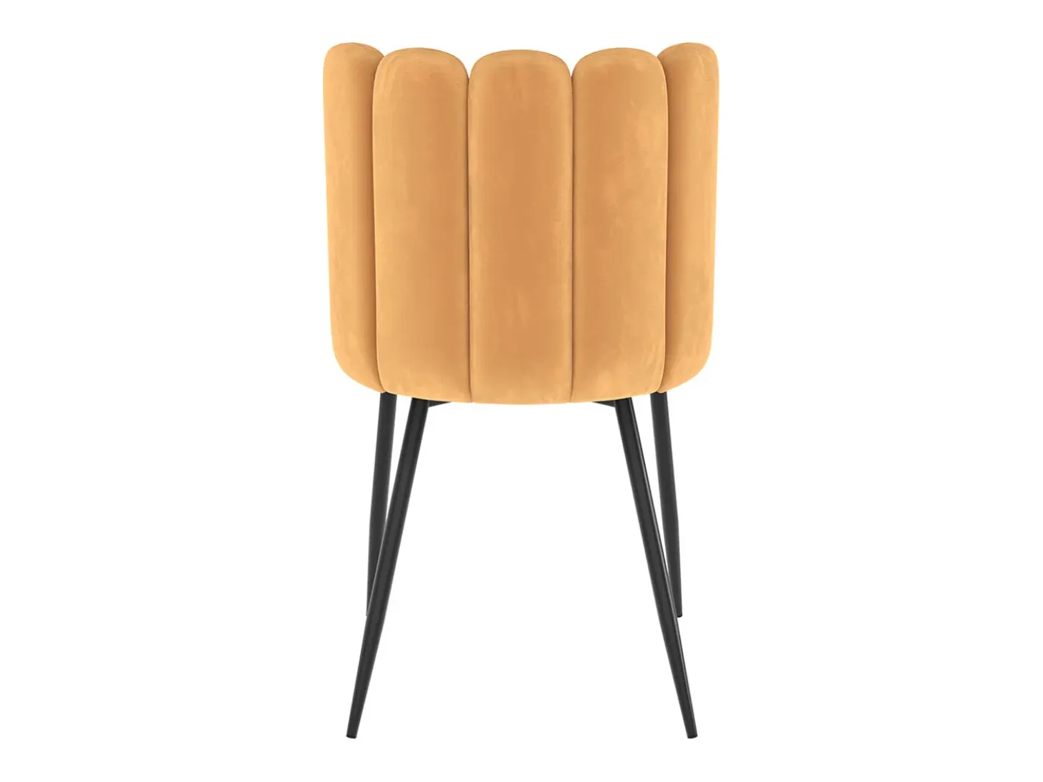 Set de 2 sillas de terciopelo amarillo con patas de metal - Rosy