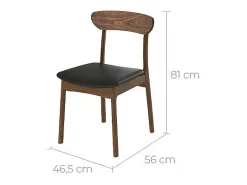 Set de 2 sillas en cuero sintético negro y madera clara - Lana