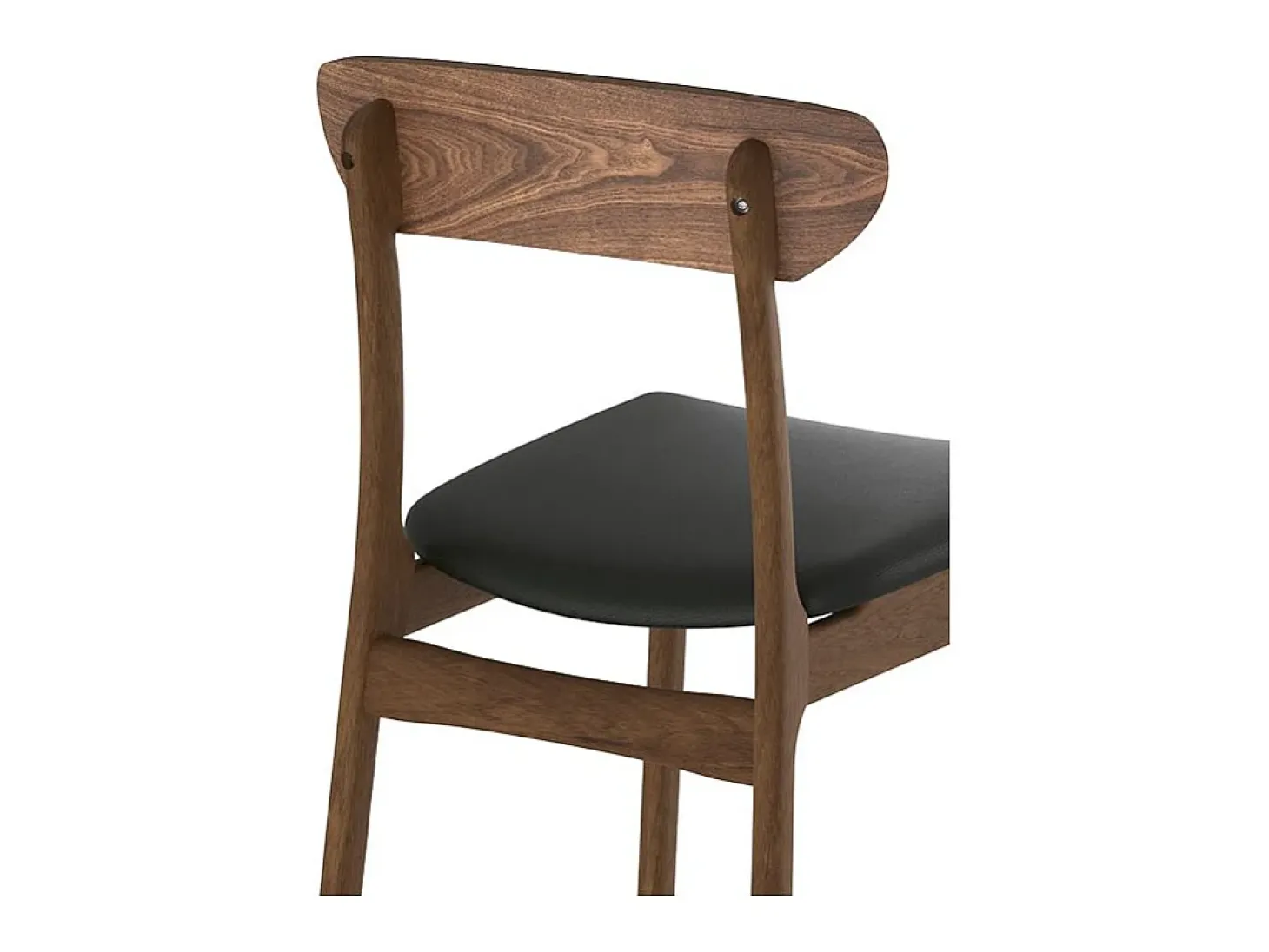 Set de 2 sillas en cuero sintético negro y madera clara - Lana