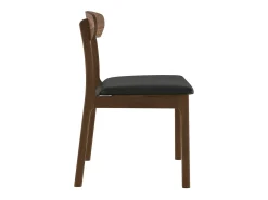 Set de 2 sillas en cuero sintético negro y madera clara - Lana