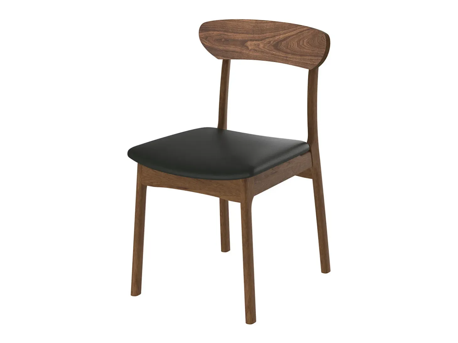 Set de 2 sillas en cuero sintético negro y madera clara - Lana