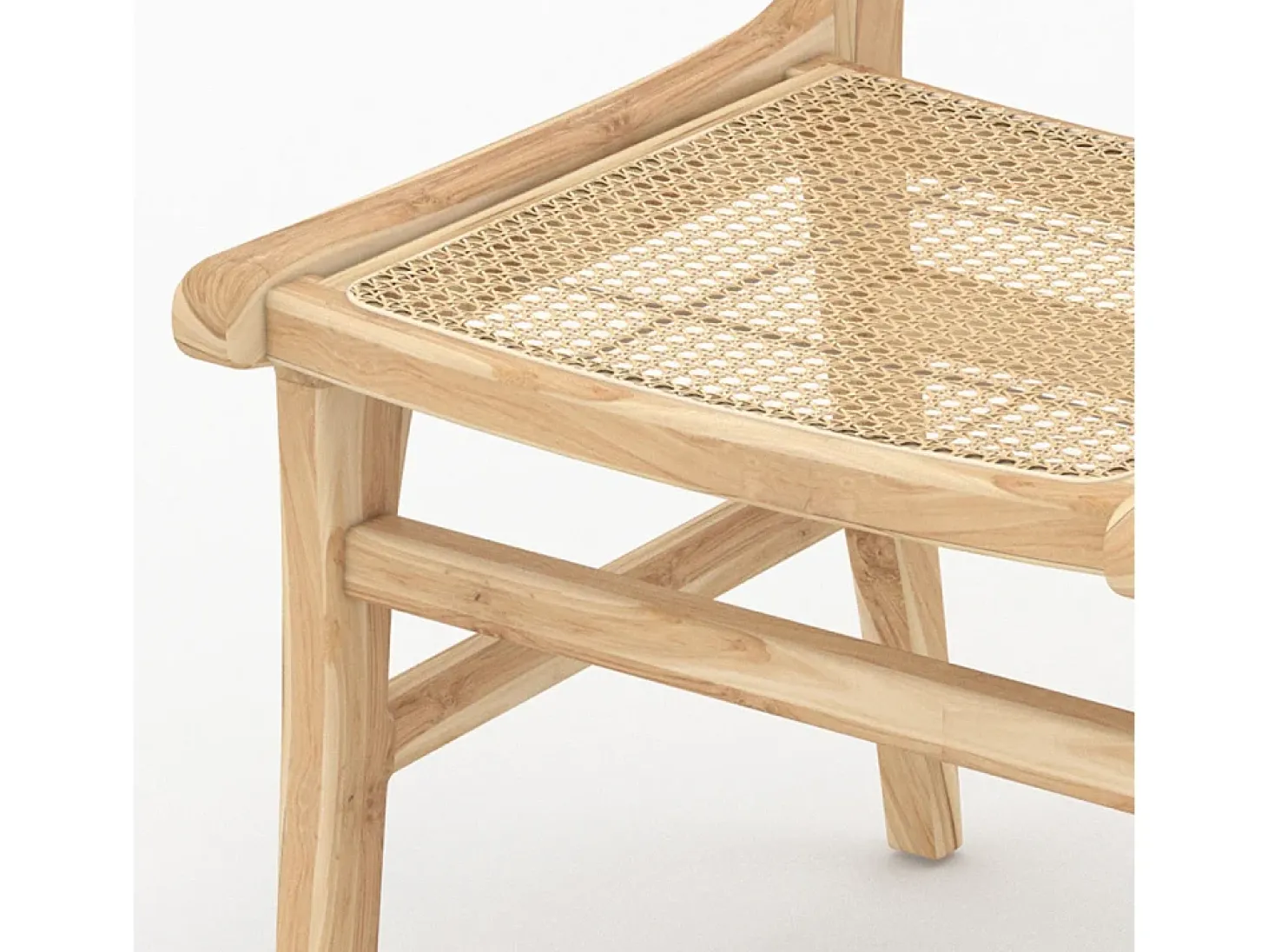 Set de 2 sillas en madera de teca y ratán - Kyla