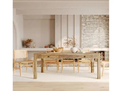 Set de 2 sillas en madera de teca y ratán - Kyla