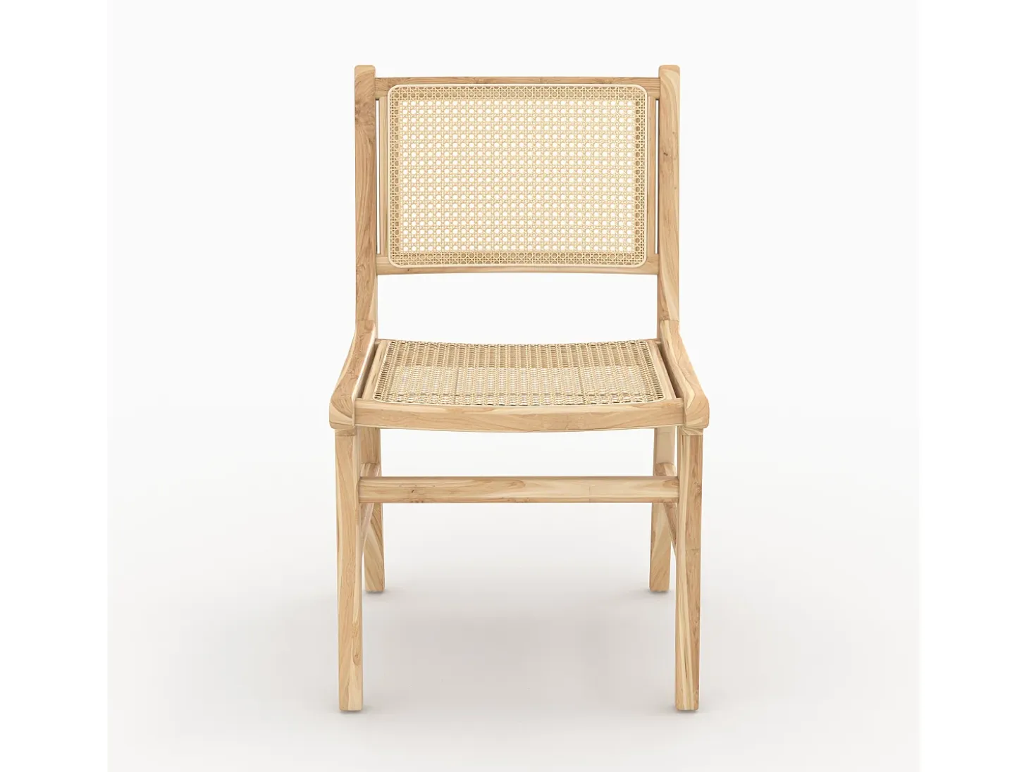 Set de 2 sillas en madera de teca y ratán - Kyla