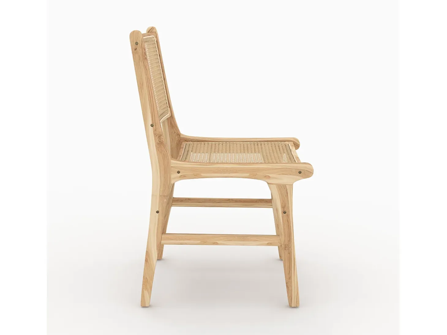 Set de 2 sillas en madera de teca y ratán - Kyla