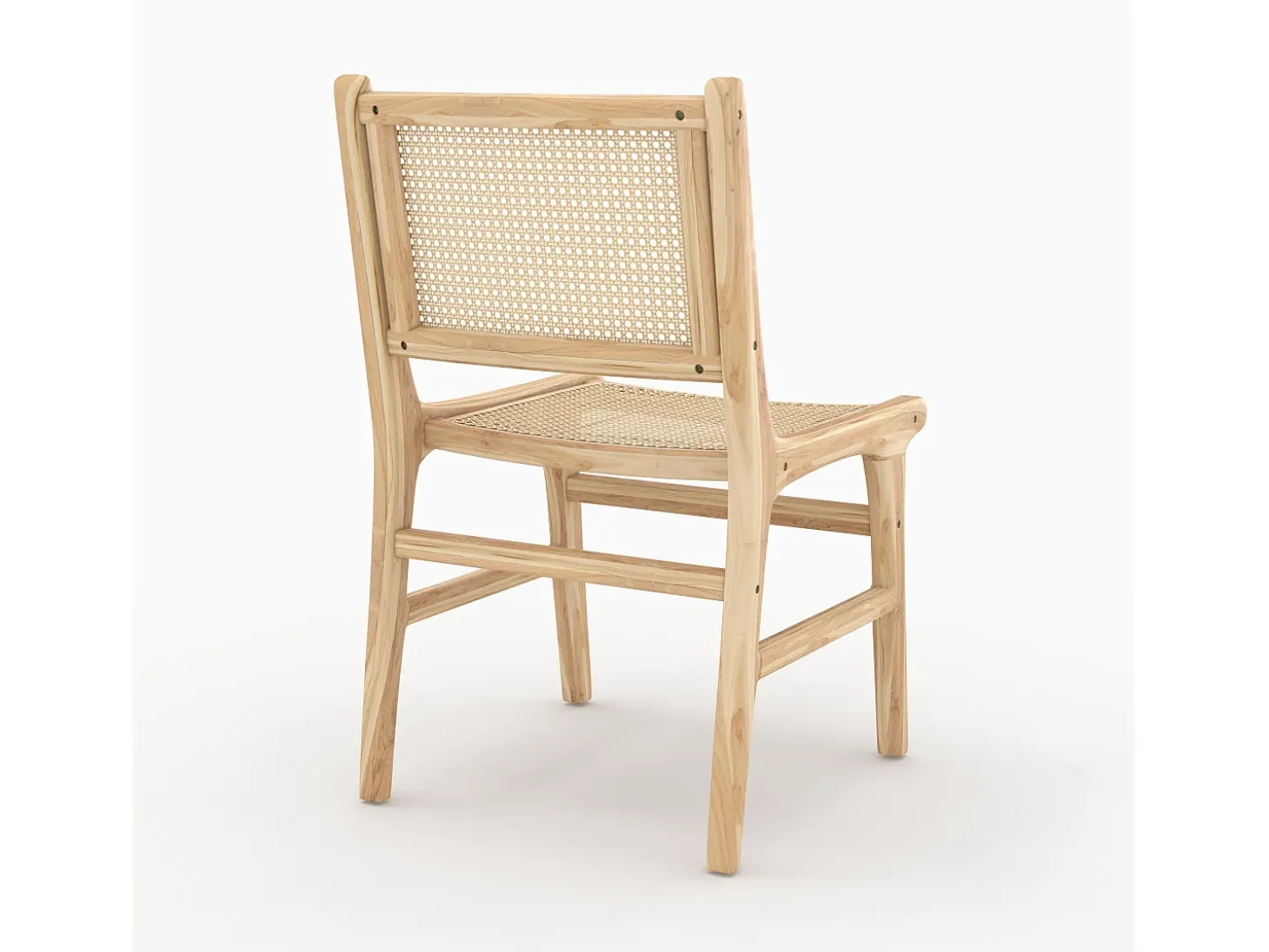 Set de 2 sillas en madera de teca y ratán - Kyla
