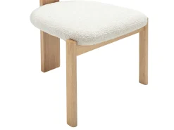 Set de 2 sillas en tejido de rizo y madera de hevea - Blanco - WILANA
