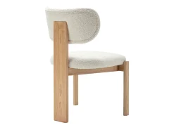 Set de 2 sillas en tejido de rizo y madera de hevea - Blanco - WILANA
