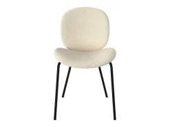 Set de 2 sillas en tejido bouclé beige y patas de metal negro - Iris