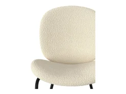 Set de 2 sillas en tejido bouclé beige y patas de metal negro - Iris