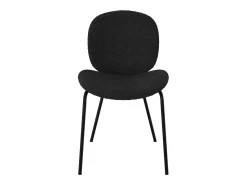 Set de 2 sillas en tejido bouclé negro y patas de metal negro - Iris