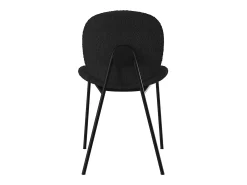 Set de 2 sillas en tejido bouclé negro y patas de metal negro - Iris