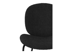 Set de 2 sillas en tejido bouclé negro y patas de metal negro - Iris