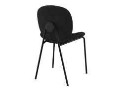 Set de 2 sillas en tejido bouclé negro y patas de metal negro - Iris
