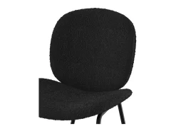 Set de 2 sillas en tejido bouclé negro y patas de metal negro - Iris